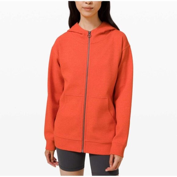 Lululemon All Yours Zip Hoodie *Bubble DotHeathered Brick / White - Picture 1 of 11